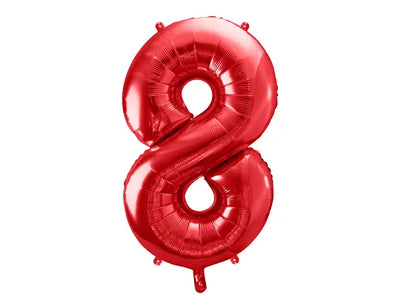 Foil Balloon Number "8” Red 34”