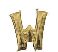 Letter "W" White Gold Air Filled