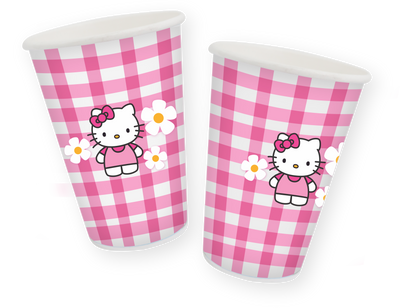 VASOS HELLO KITTY (x8 UNIDADES)