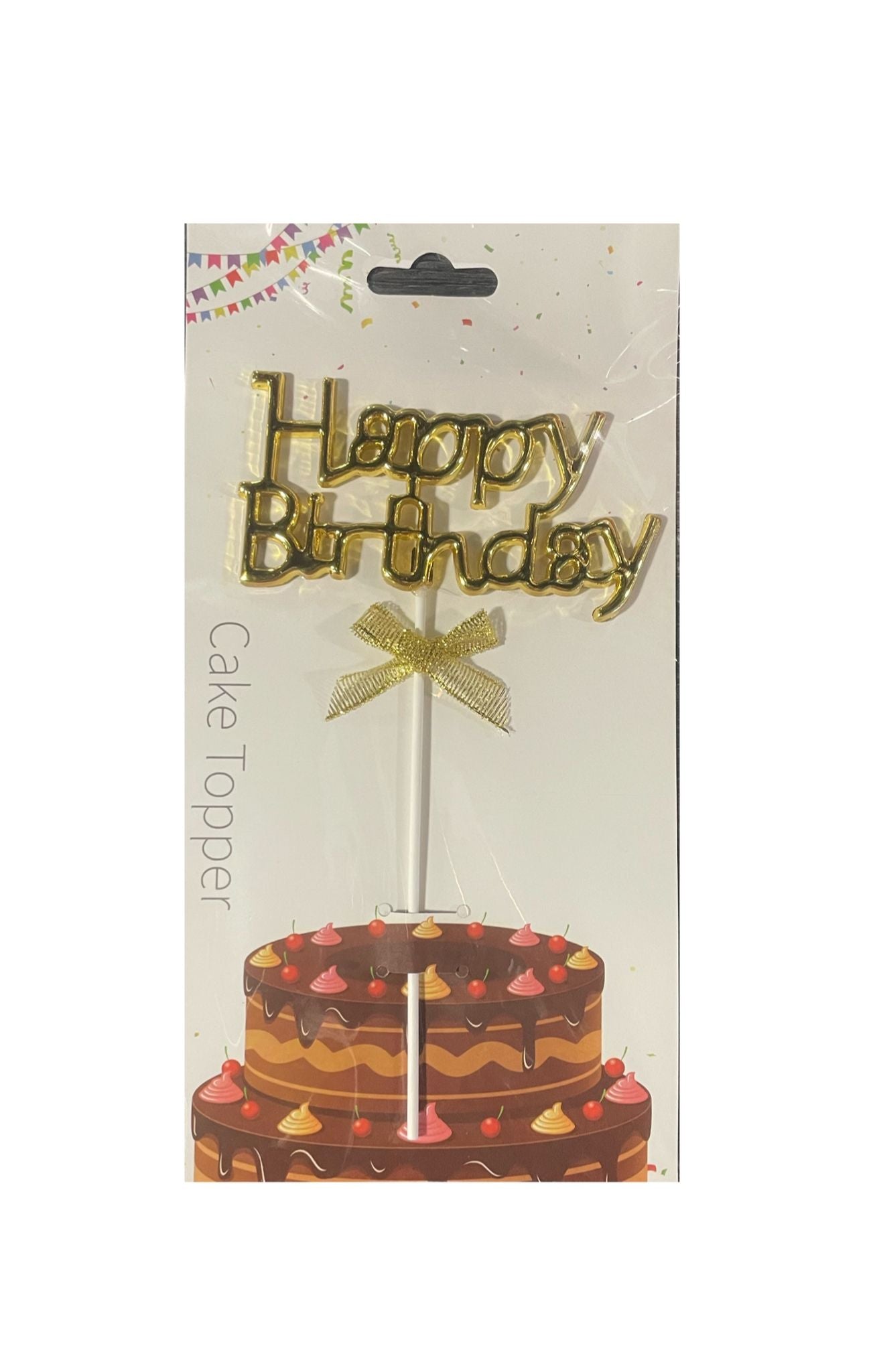 Cake Topper Happy Birthday Cursiva Lazo
