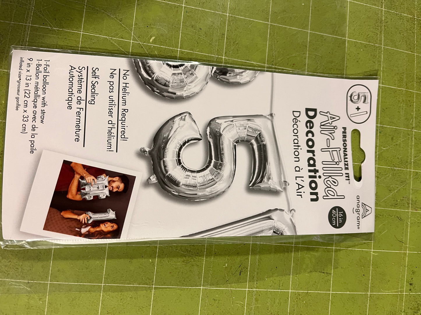 Balloon Air-Filled Number "5"- Silver