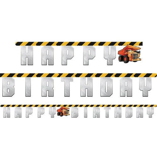 Big Dig Happy Birthday Construction Banner