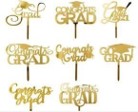 Cake Topper Congrats Grad (Dorado y Plata)