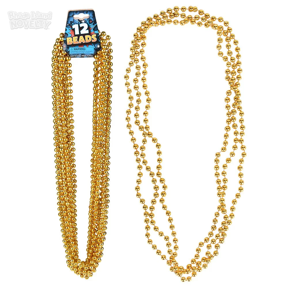 Gold Beads Necklaces 12pcs