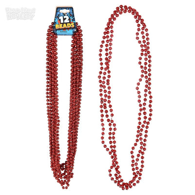 Red Bead Necklaces 12pcs