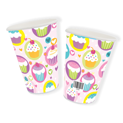Vasos Cupcake Party (x8u)