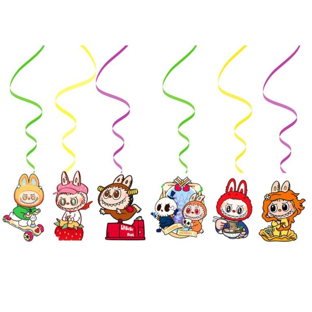 Labubu Birthday DecorationSwirls (x6u)
