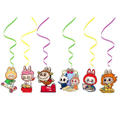 Labubu Birthday DecorationSwirls (x6u)