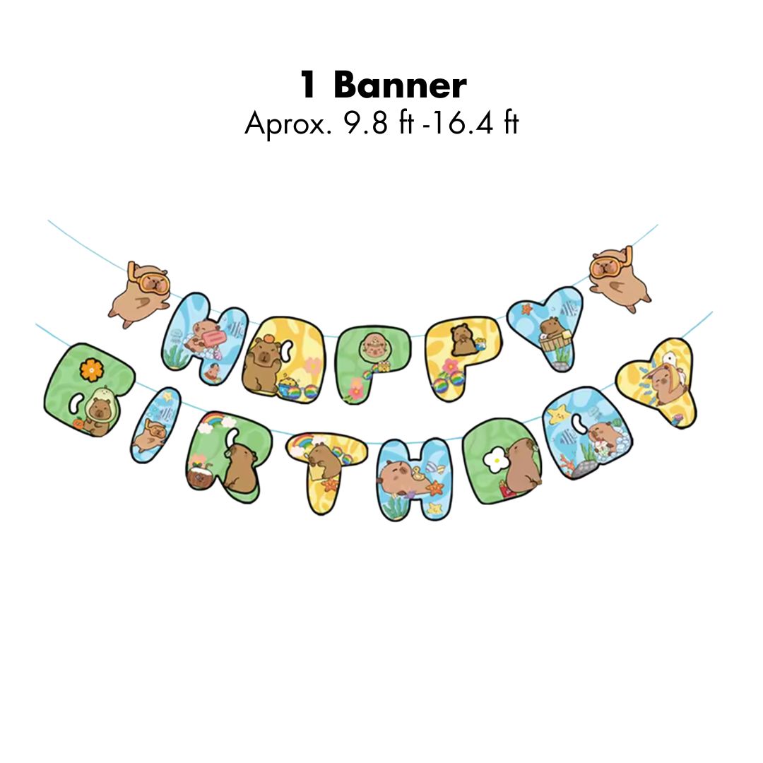 Banner Capybara Happy Birthday 10ft