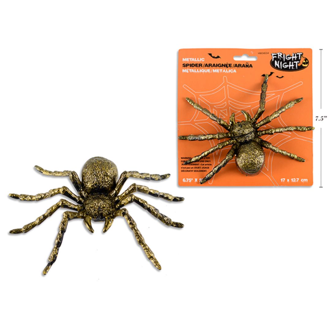 Araña Metálica Halloween Oro Rústico