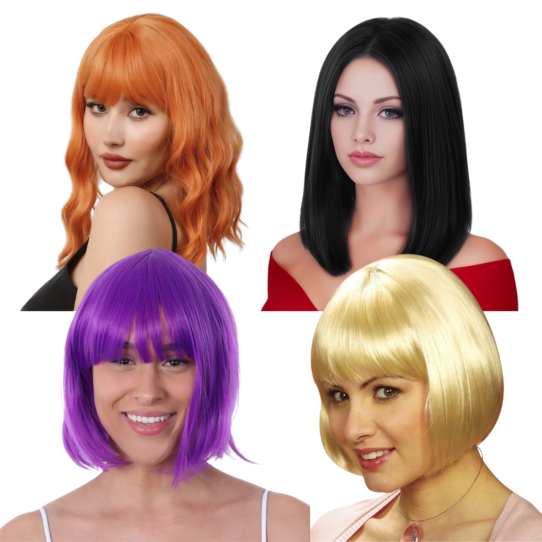 Peluca Fiesta Mujer - 4 Estilos Surtidos (x1u)