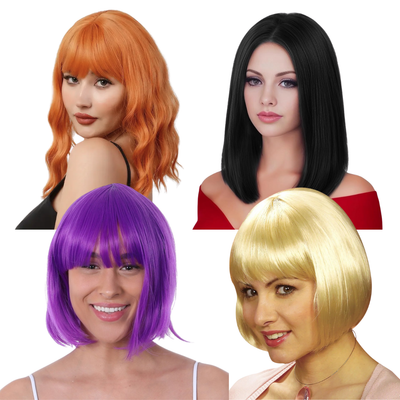 Peluca Fiesta Mujer - 4 Estilos Surtidos (x1u)