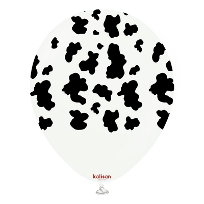 Kalisan Balloons 12" Safari Cow White 25ct