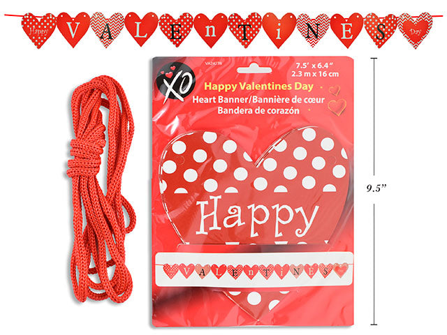 Guirnalda "Happy Valentine’s Day" con Corazones – 90in