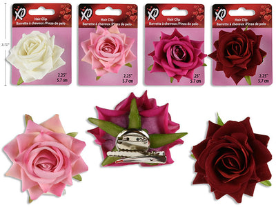 Broche/Clip para Cabello con Rosa - 2.25 in