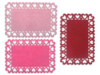 Individual Rectangular de Fieltro con Corazón Troquelado - 17.5 in x 11.8 in