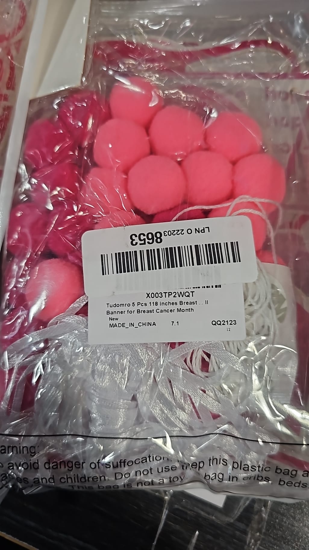 Banderín Cinta Rosa y Blanca (Cancer de Mama)