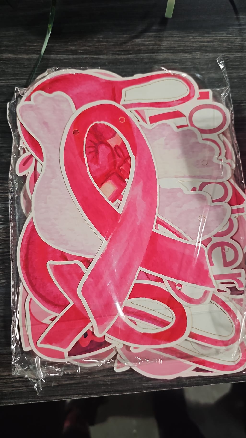 Banderín Cinta Rosa y Blanca (Cancer de Mama)