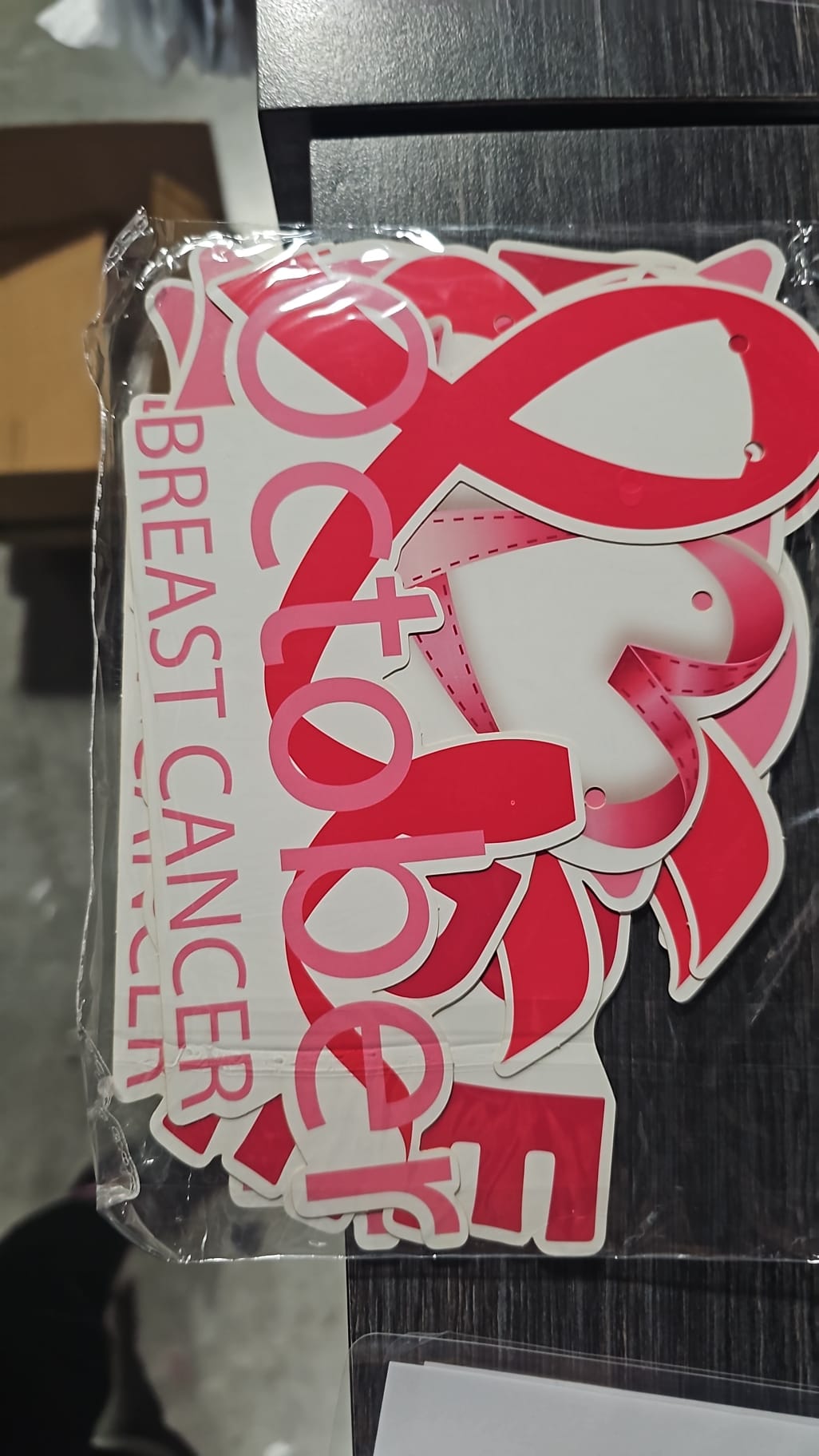 Banderín Cinta Rosa y Blanca (Cancer de Mama)