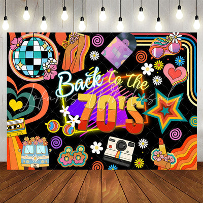Back To The 70s Retro Vintage Birthday Backdrop (x1u)