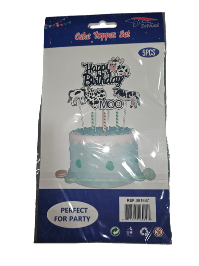 Cake topper HB Cow 5pcs