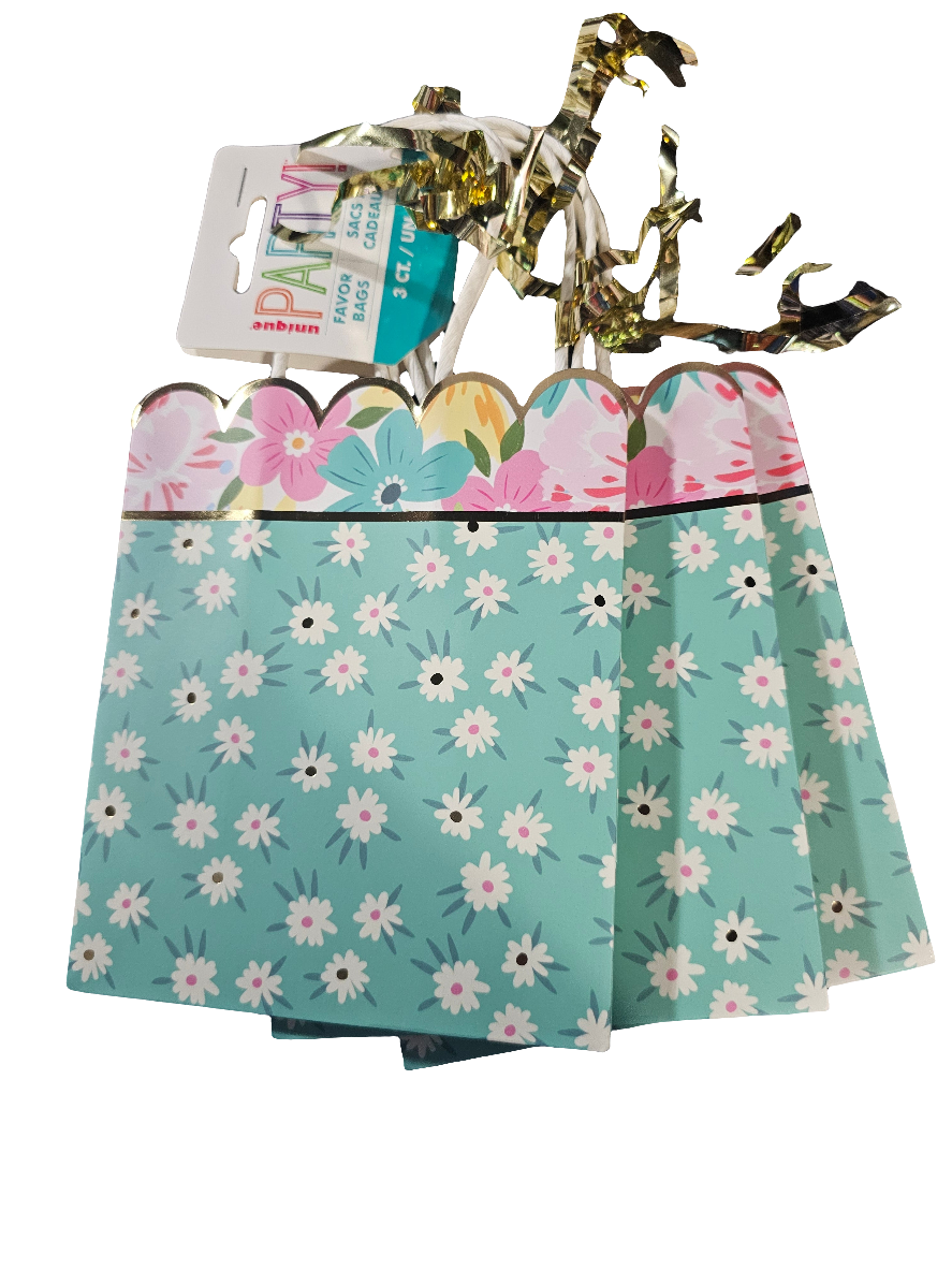 Spring Floral Favor Bags 3pcs