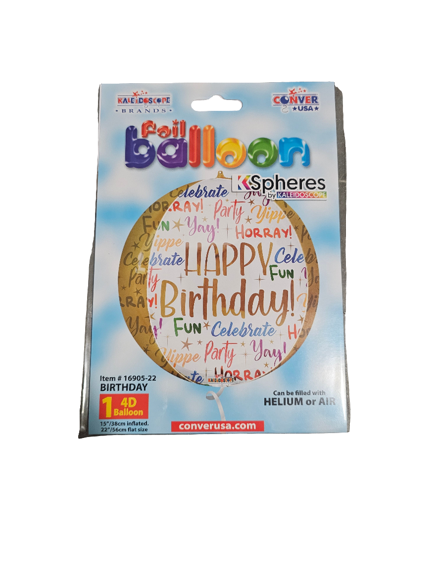 Birthday Languages Orbz Balloon 22"