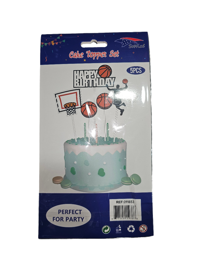 Cake topper HB Basketball 5pcs
