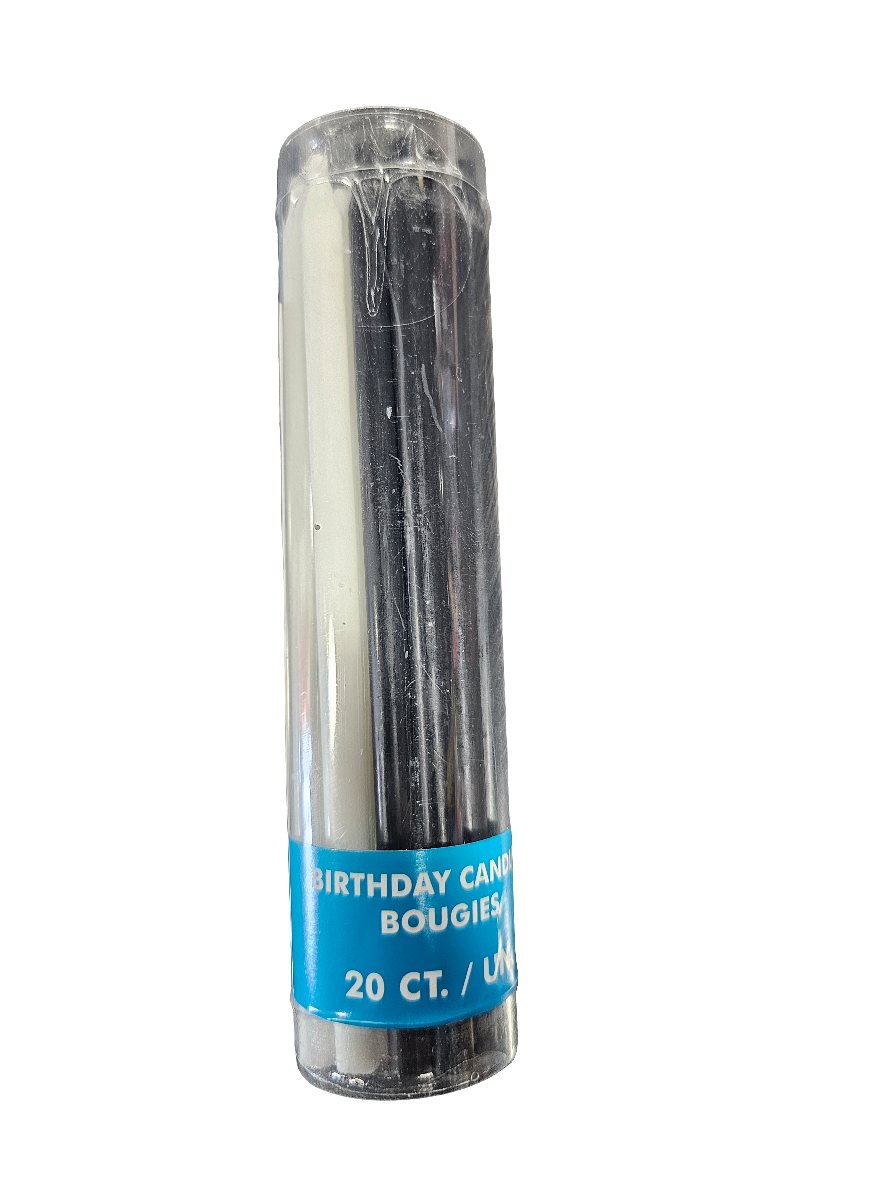 Gold, Black & Silver Candles 20pcs