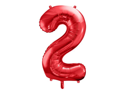 Foil Balloon Number "2" Red 34”
