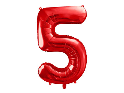 Foil Balloon Number "5” Red 34”