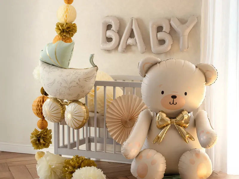 Number Foil Balloon 34in BABY BEIGE