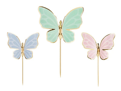 Cake Topper Butterflies Mix (9x6.5cm)