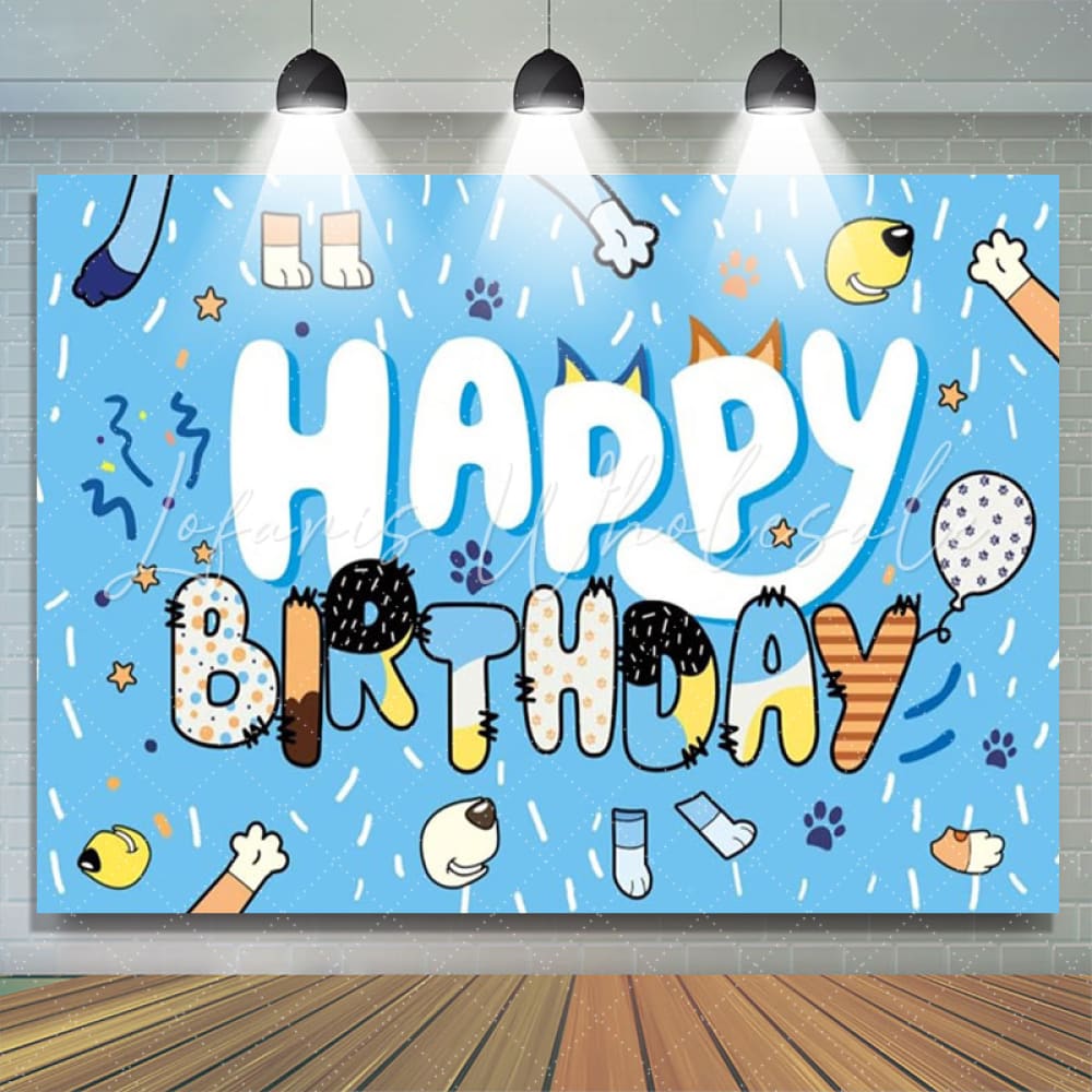 Bluey Happy Birthday Party Backdrop (x1u)