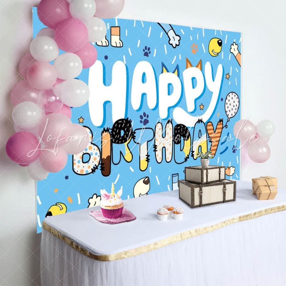 Bluey Happy Birthday Party Backdrop (x1u)