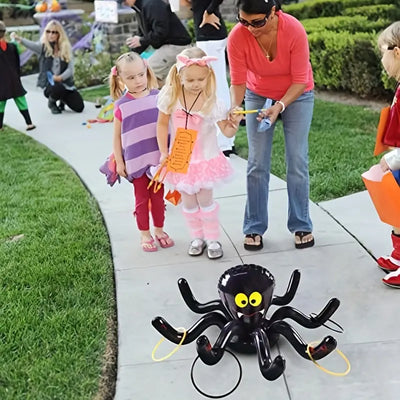 Inflatable Halloween Spider Ring Toss Toy for Kids 4 Rings Included