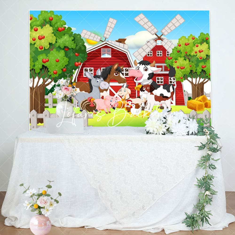 Farm Barn Animals Granja Backdrop (x1u)