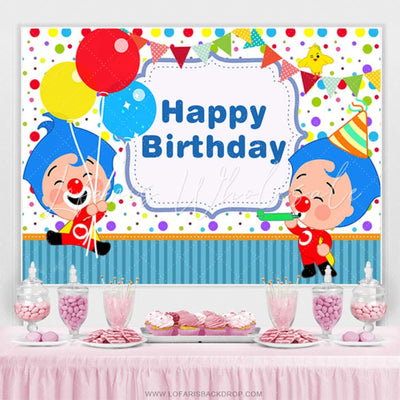 Plim Plim Balloon Happy Birthday Backdrop (x1u)