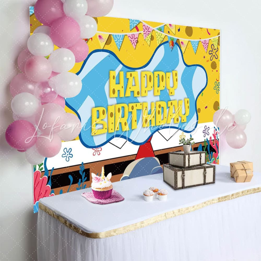 Spongebob Birthday Party Backdrop (x1u)