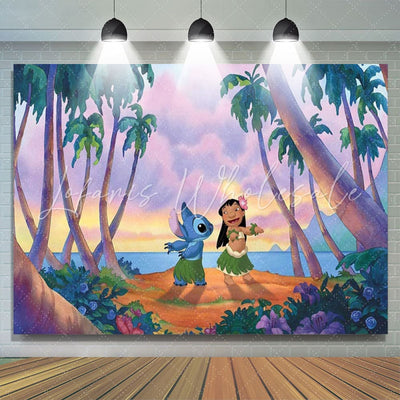 Lilo and Stitch Hawaii Birthday Backdrop (x1u)