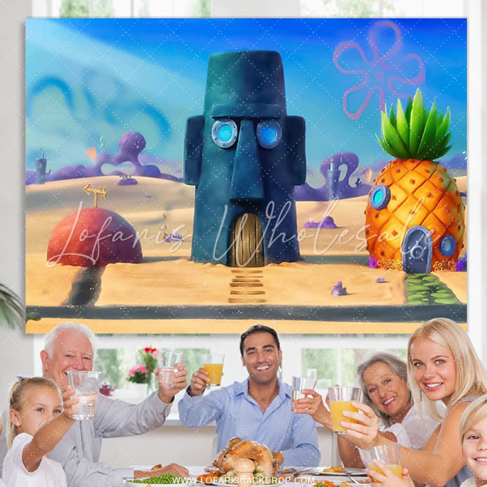 Spongebob Under The Sea House Backdrop (x1u)