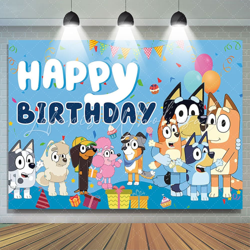 Bluey and Friends Birthday Backdrop (x1u)