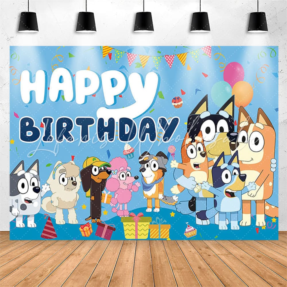 Bluey and Friends Birthday Backdrop (x1u)