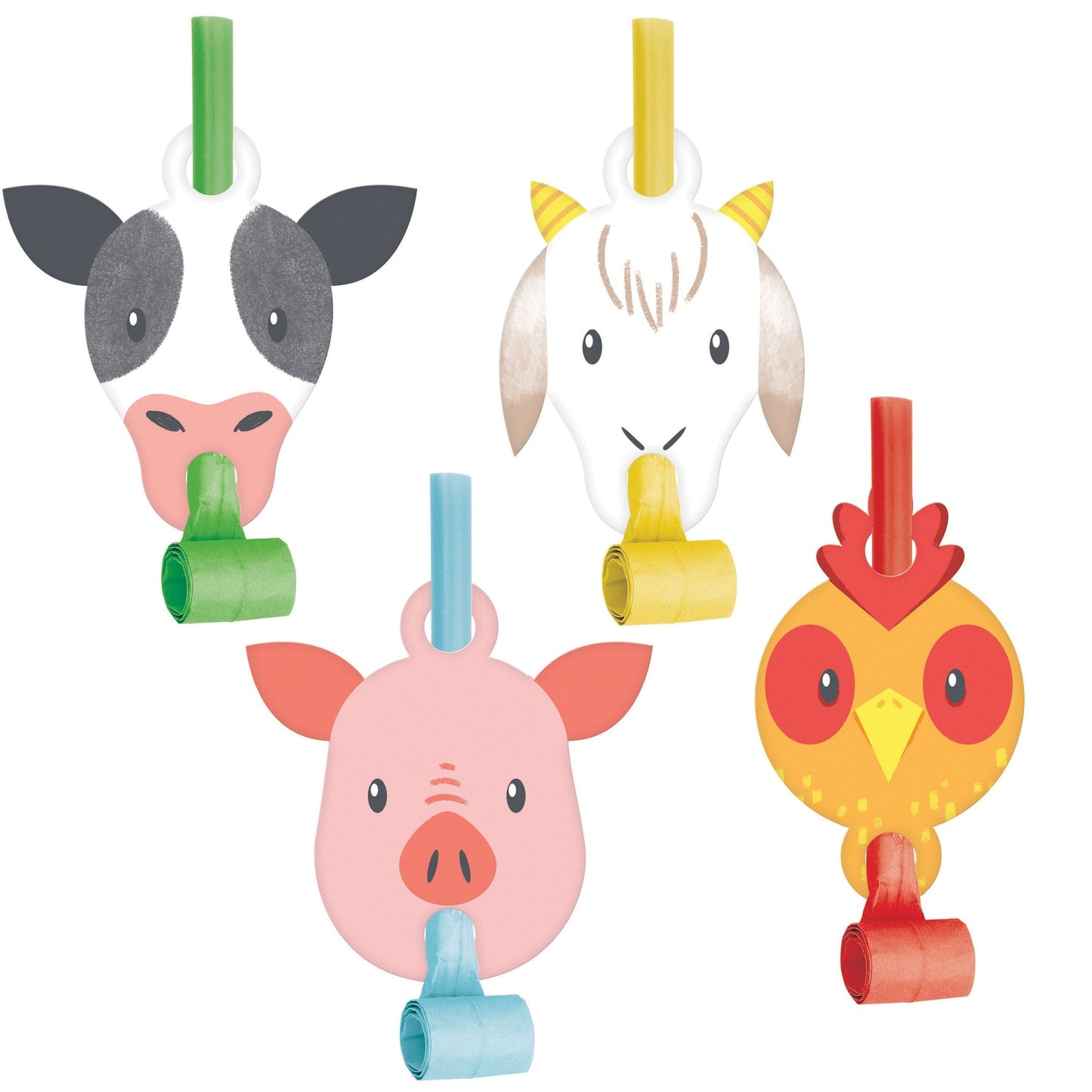 Farm Animals Blowouts Granja (x8u)