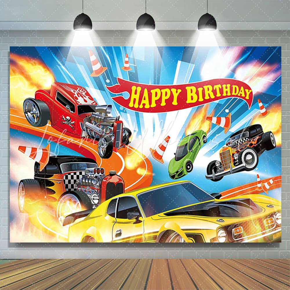 Hot Wheels Cars Birthday Backdrop (x1u)