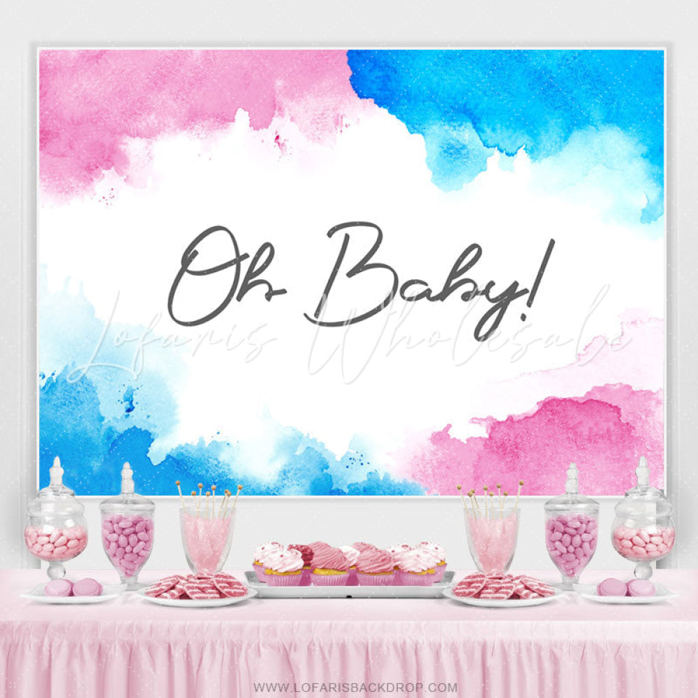 Oh Baby Gender Reveal Baby Shower Backdrop (x1u)