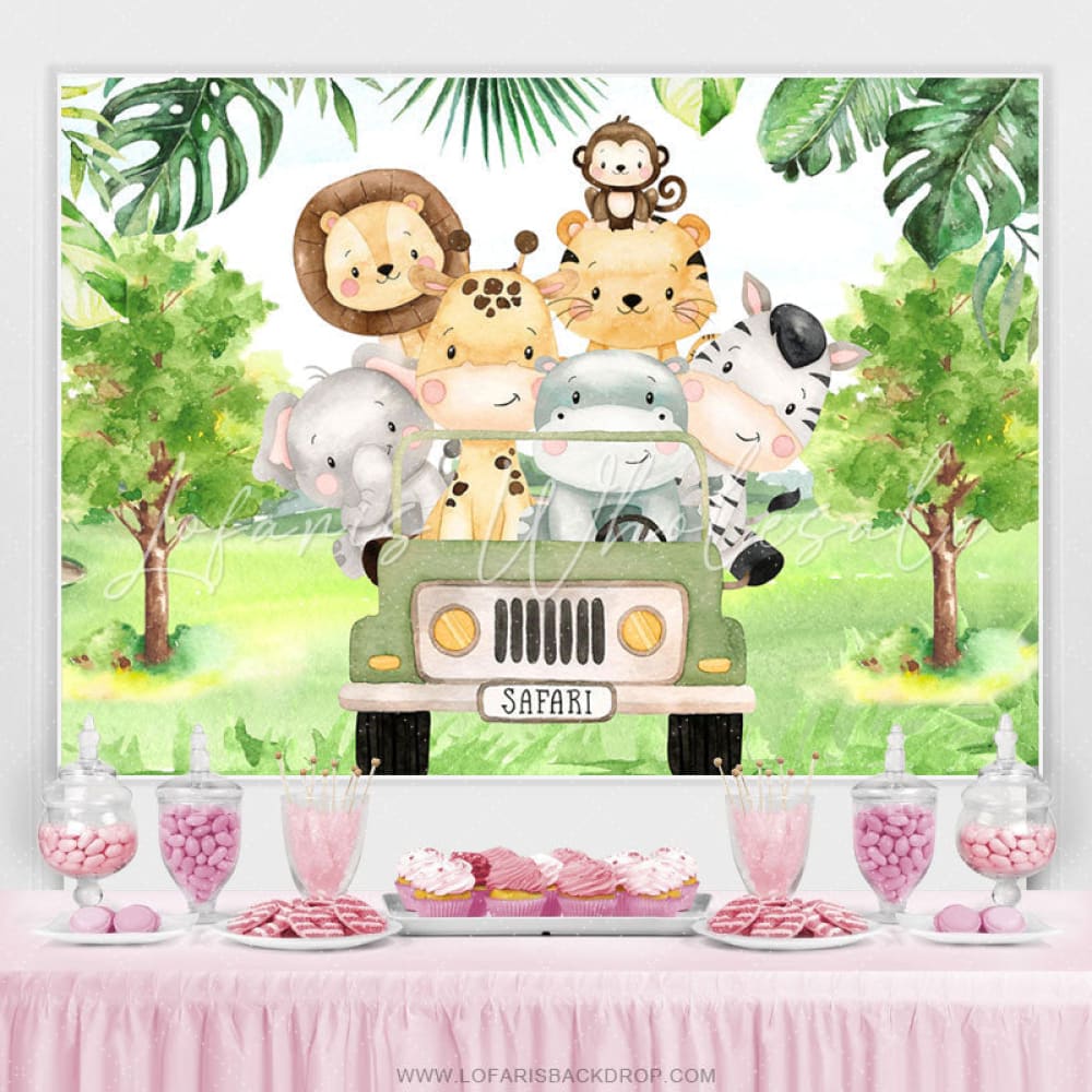 Safari Baby Animals Backdrop (x1u)