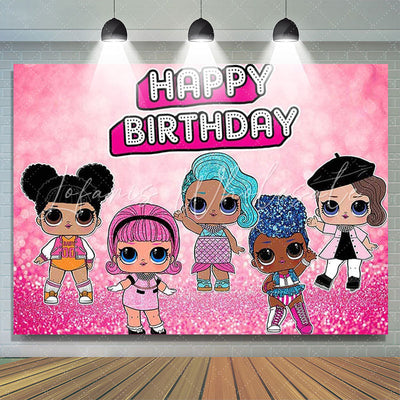 Backdrop L.O.L Hot Pink Happy Birthday