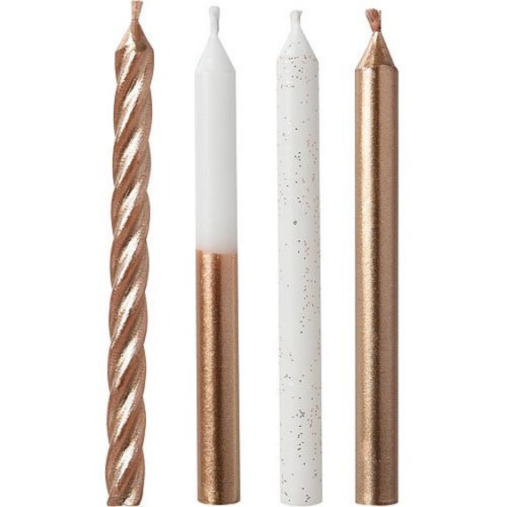 Candles Rose Gold Mix 12ct