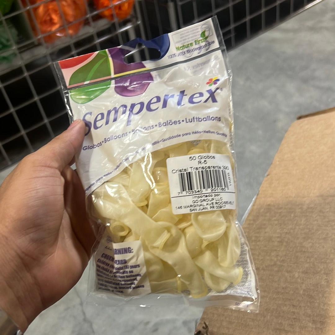 Globo Sempertex 5" (50u) - Cristal Transparente 390